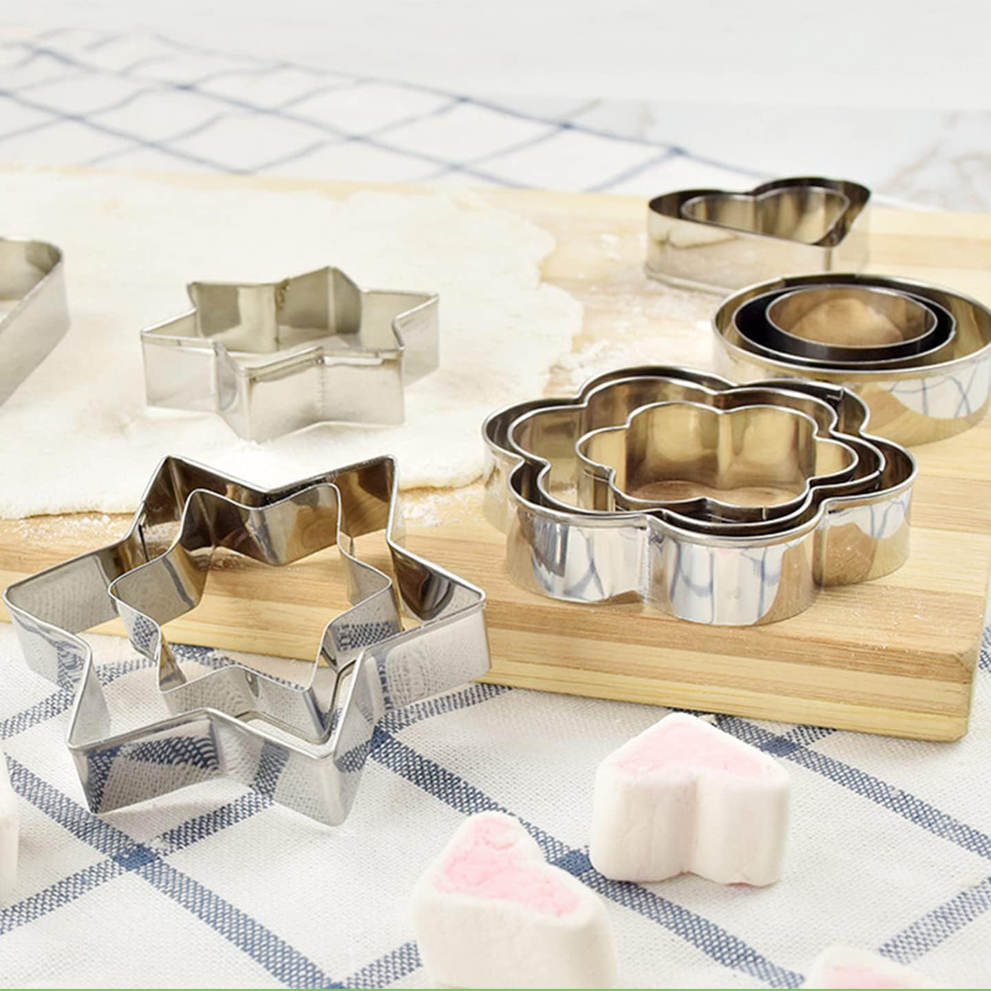 Mini Emporte-pièce En Métal Formes Géométriques Pour Ensemble De Biscuits Presse Facile Pâtisserie Fondant Biscuit Moule De Cuisson