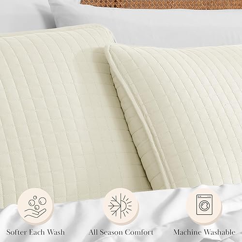 Vista 55 de Fundas Southshore Fine Linens Vilano Springs, para almohada, acolchadas, Microfibra, Pizarra, 20" x 36" 01 - Blanco brillante