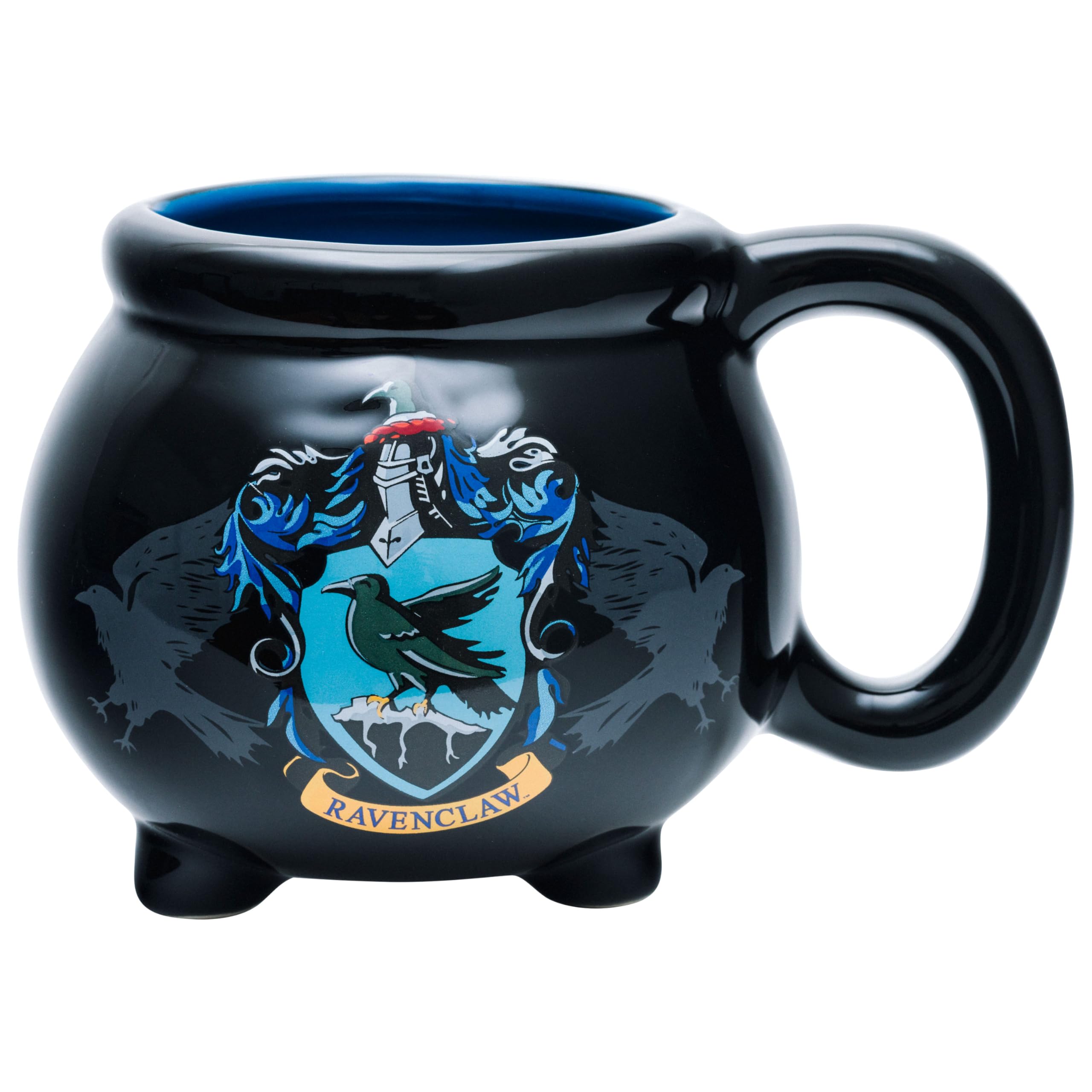 Silver Buffalo Harry Potter Hogwarts House Ravenclaw Crest Cauldron Ceramic 3D Sculpted Mug, 20 Ounces