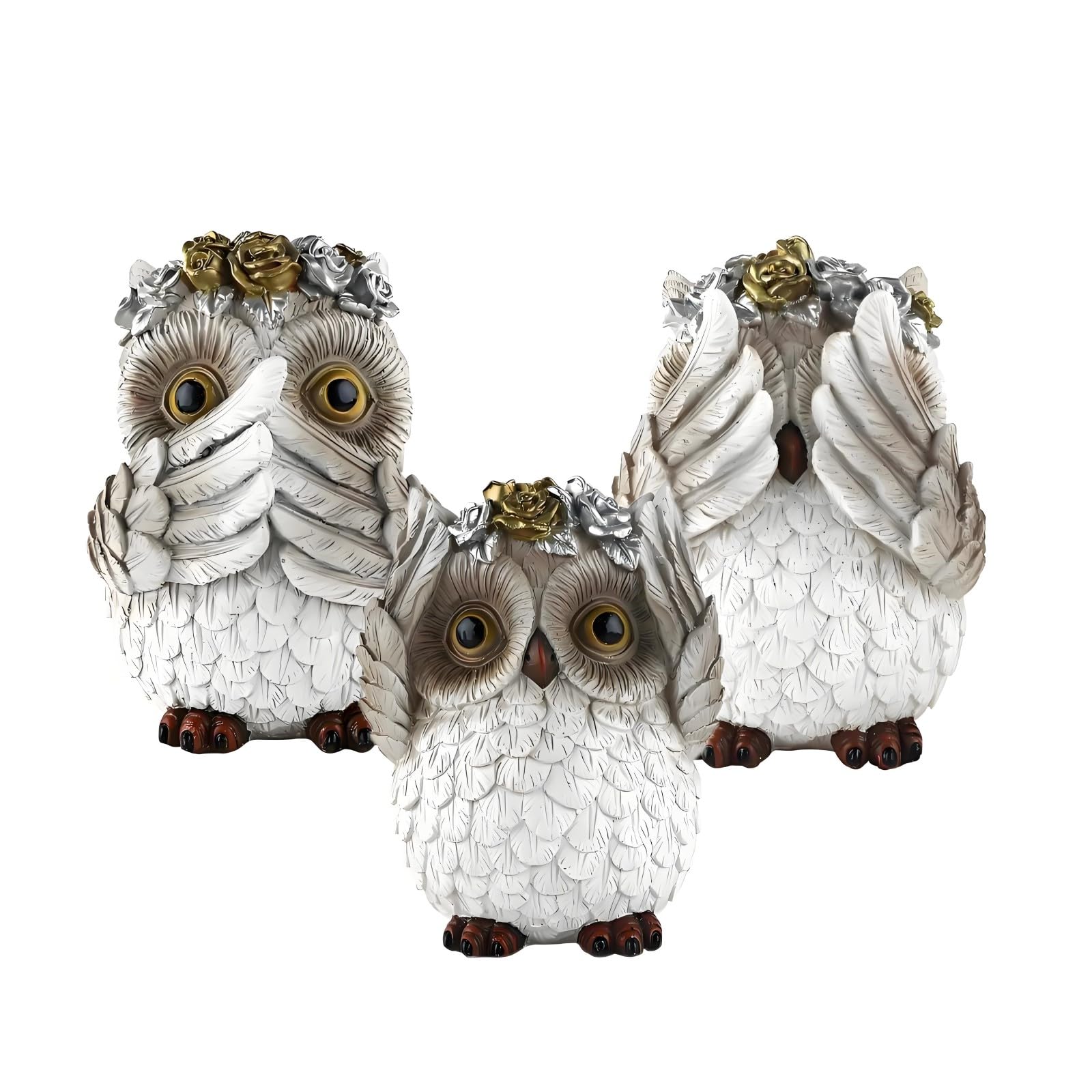 Figurines de hibou Idée cadeau originale Trois hiboux de la sagesse pour Owl Lover