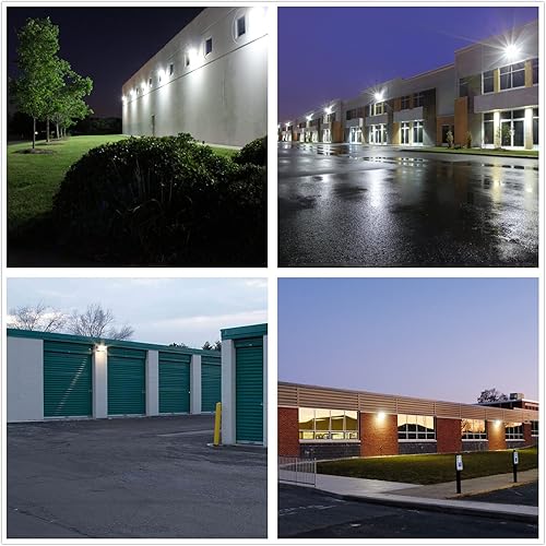 Miniatura 6 de Paquete de pared LED de 100 W, del anochecer al amanecer, 13000 lúmenes, 5000 K, iluminación de seguridad comercial de luz diurna, equivalente a
