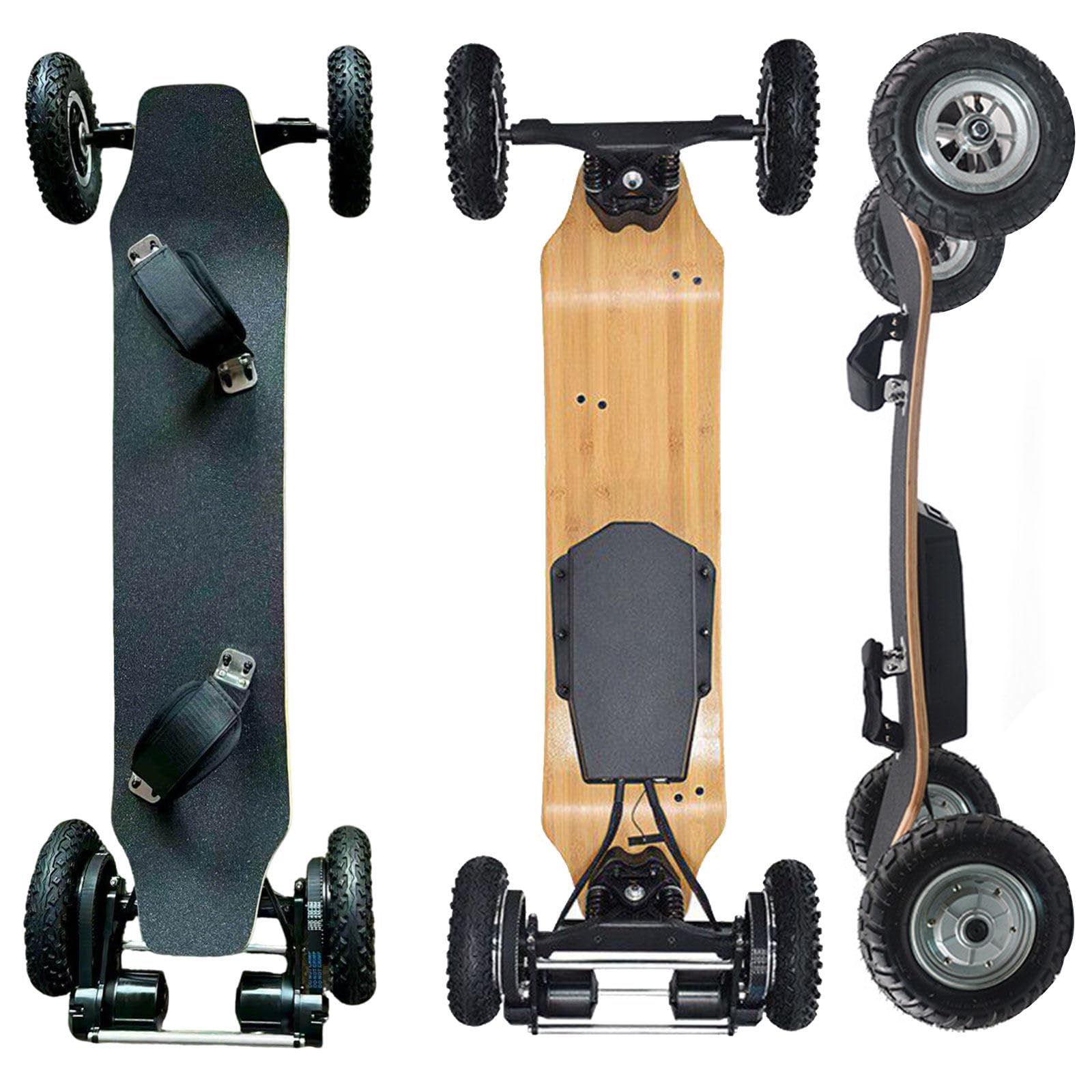 Skateboard électrique Tout Terrain Robuste, Vitesse 40 km/h, Frein sécurisé, Max 30 km Range at Steady 2nd Gear Speed, Polyvalent pour Tous Les Niveaux et déplacements Square-Corners