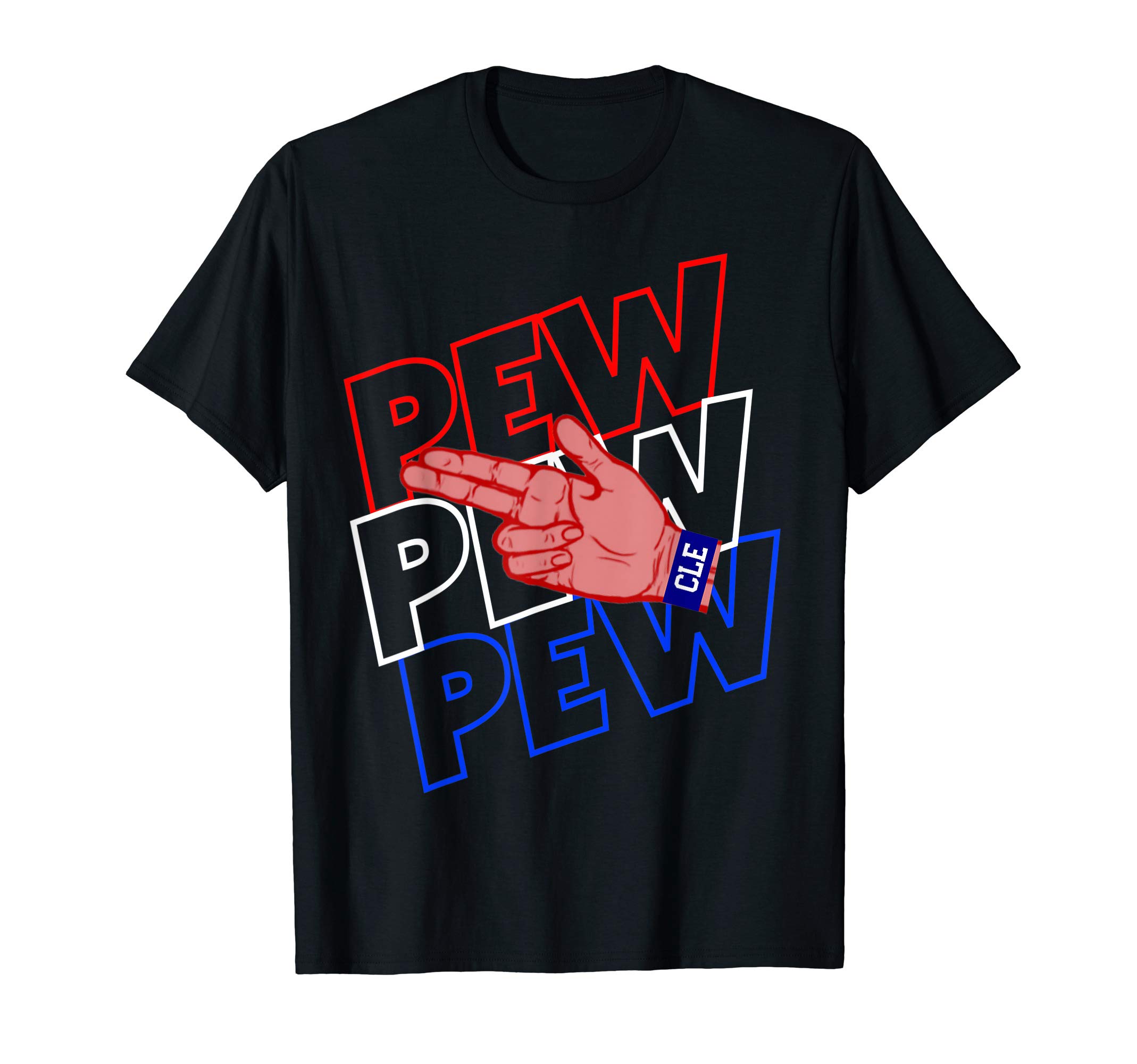 Pew Pew Pew Finger Gun Cle Football T-Shirt
