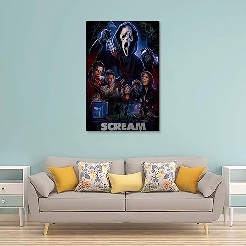 Miniatura 2 de Scream - Póster de película retro, cubierta de álbum de música, lienzo decorativo para dormitorio, sin marco, 12 x 18 pulgadas (11.8 x 17.7 in)