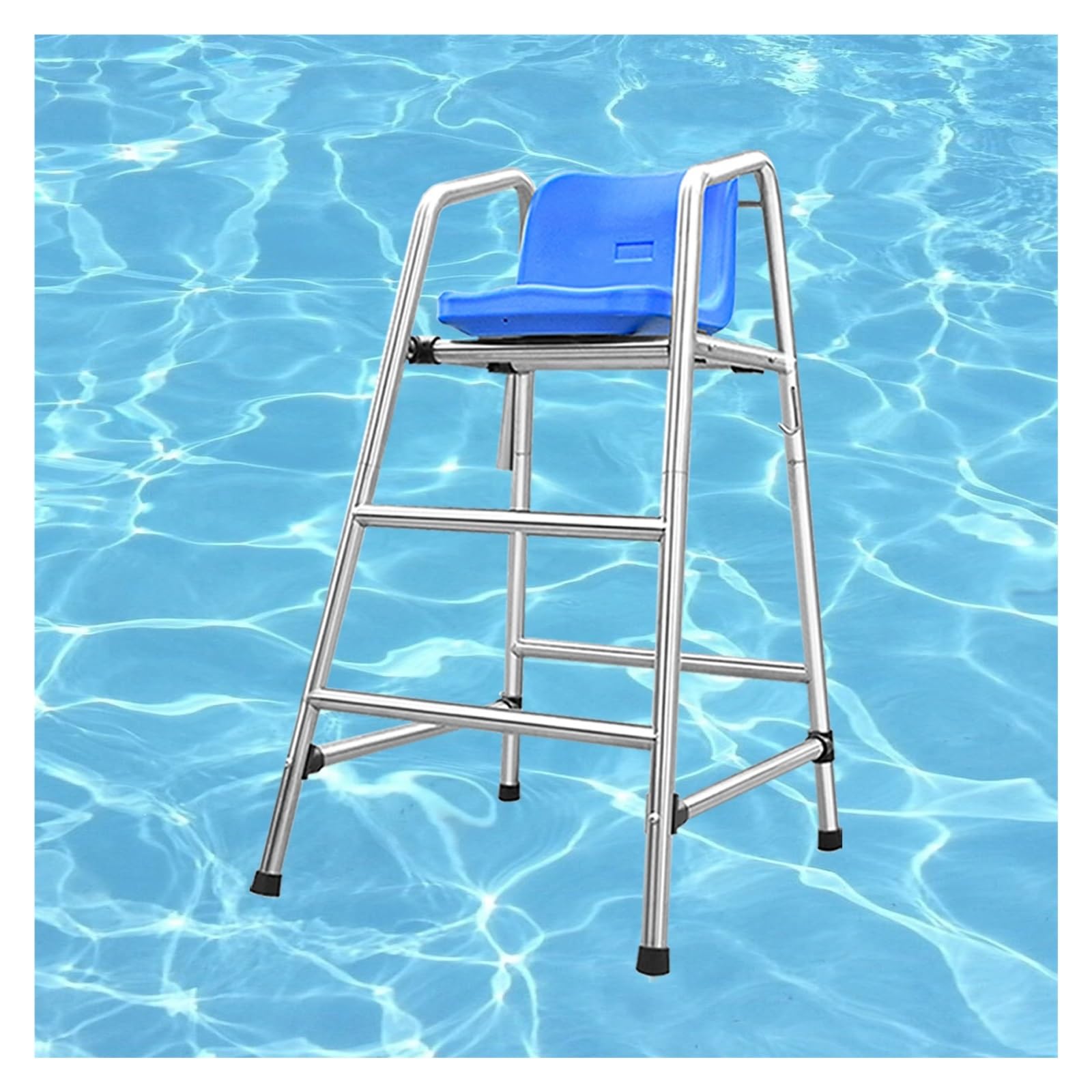 Detachable Metal Lifeguard Chairs for Poolside, 4-6 FT with ABS Comfortable Seat &amp; Hook, Portable 2-4 Step Deck Chairs, Load Capacity 300kg/660lbs