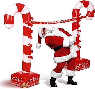 Christmas Candy Cane Striped Inflatable Limbo Game for Adults Inflatable Limbo Party Game Fun Limbo Carnival Game for Vacations Indoor Outdoor Party Supplies