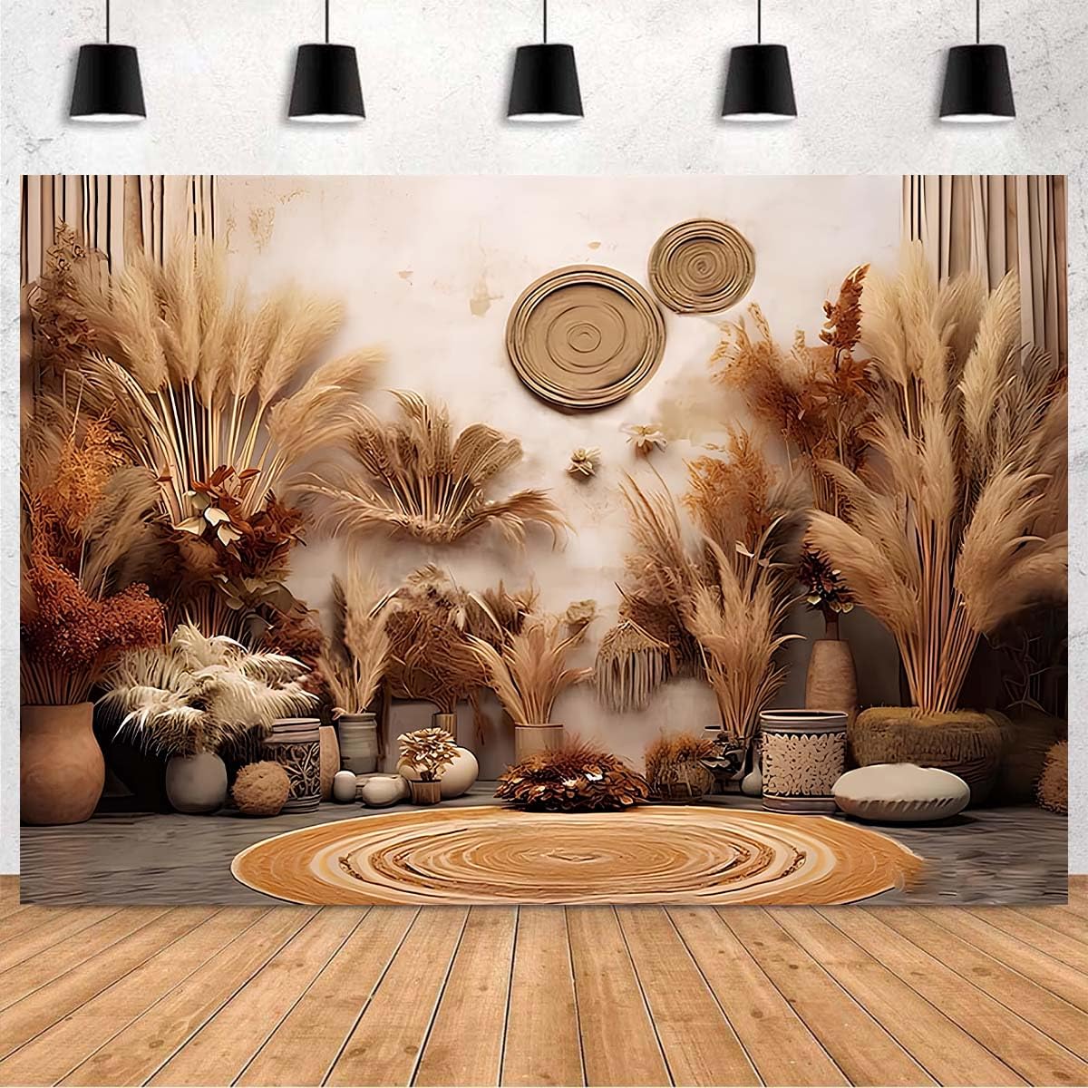 Bohemia Dream Catcher Photography Backdrops for Newborn Kids 1st Birthday Portrait Flowers Tents Dreamcatcher Pampas Cake Smash Backdrop Boho Baby