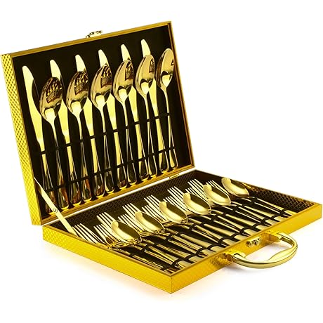 Blingco 30-Piece Gold Silverware Set, Your Deluxe Dining Essential
