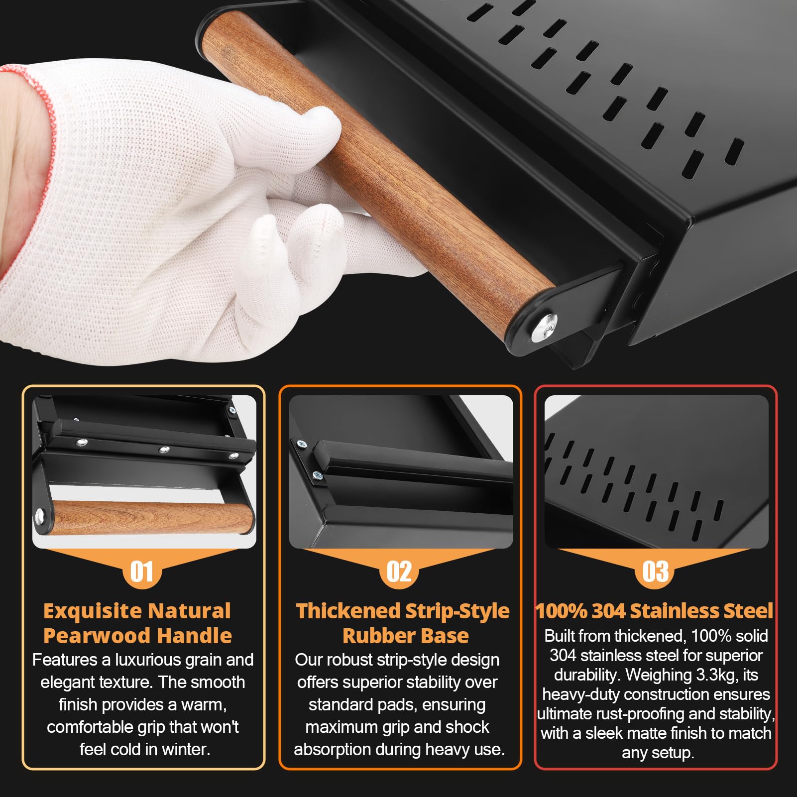 Edelstahl Abklopfbehälter Für Siebträger, Sudschublade Mit Birnenholz-Griff | 2in1 Knock Box Für Espresso Siebträgermaschine, mit Abklopfstange, Geschenke Für Baristas 315x210x75mm