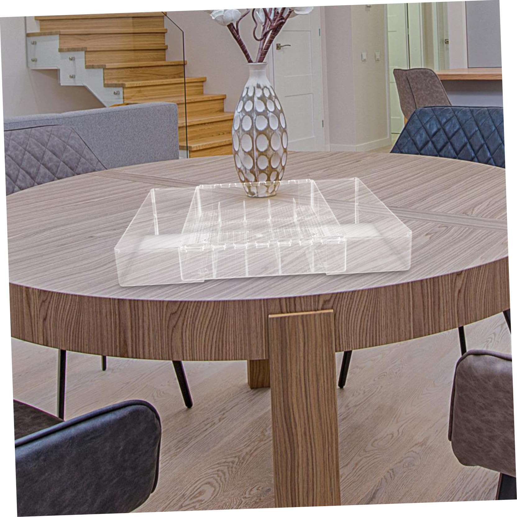 Genérico Organizador Extensible para Cubiertos de Acrílico Transparente Bandeja para Utensilios de Cocina Compartimentos Múltiples Tamaño Mediano Adecuado para Cajones y Organización