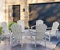 Vista 44 de Sillas Adirondack apilables, juego de 2, silla de fuego resistente al clima para césped, porche, terraza, ahorro de espacio, HDPE para exterior