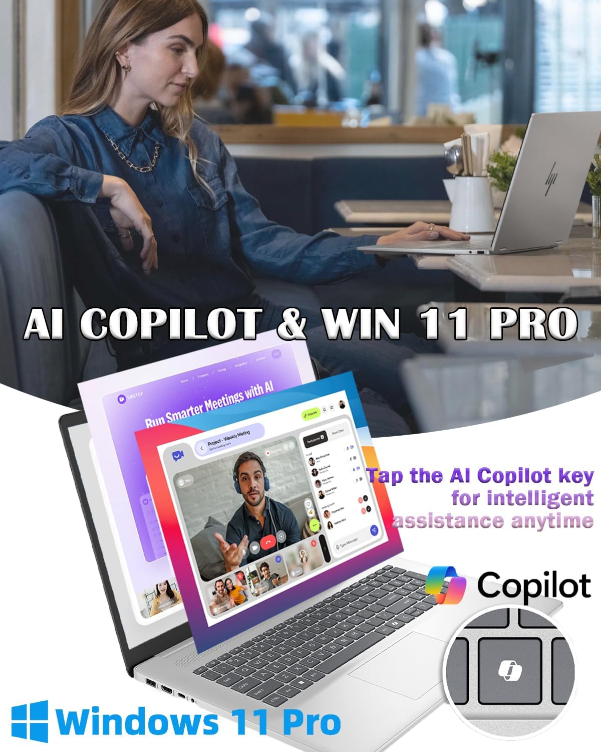 HP 17.3 Touchscreen Laptop Computer for Business, 17.3" 250 nits Anti-Glare Display, Ryzen 5 7430U(UP to 4.3GHz), 64GB RAM+2TB SSD, Windows 11 Pro, Fast Charge, AI Copilot Key, w/Redragon Bundle - Image 4