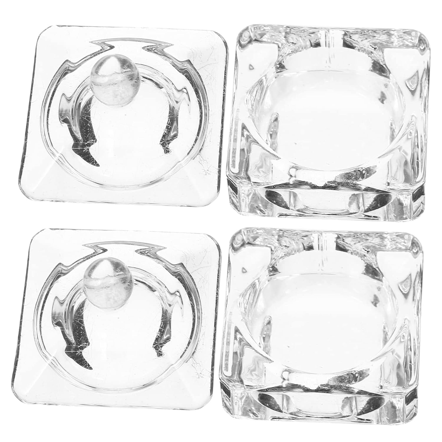 MERRYHAPY 2pcs Glass Nail Monomer Dish Professional Nail Art Cup Soak off Bowl Tech Accessories Room Decorations