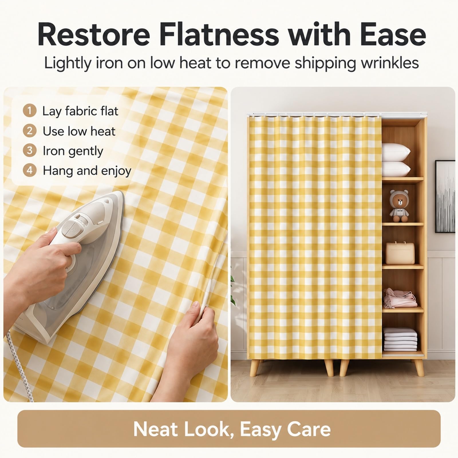 Rideau d'armoire de cuisine autocollant anti-poussière avec rail coulissant