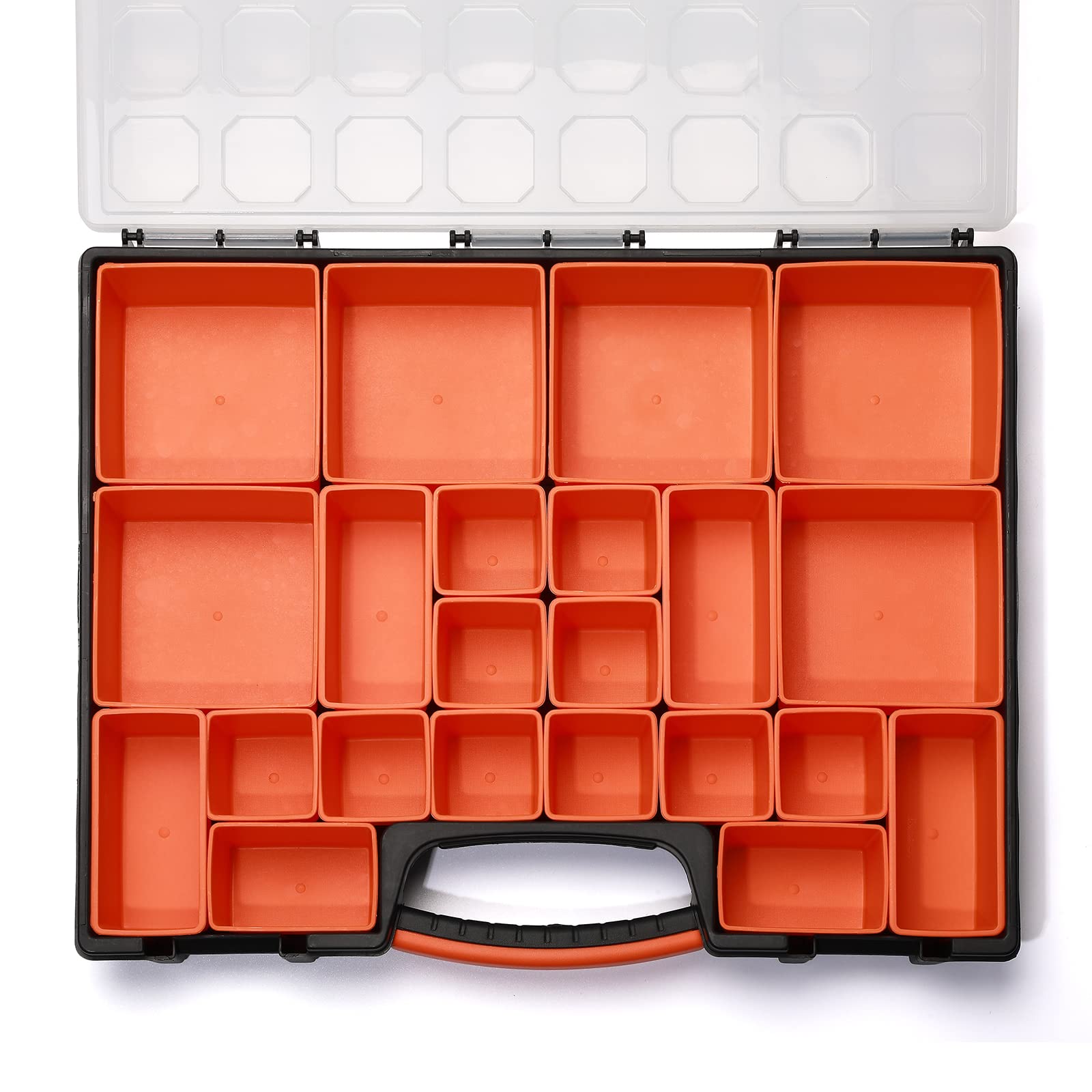 2 scatole multiuso per attrezzi, organizer professionale con 22 scomparti per bidoni, organizer per scatole per hardware, viti, bulloni, dadi, chiodi, strumenti, arti
