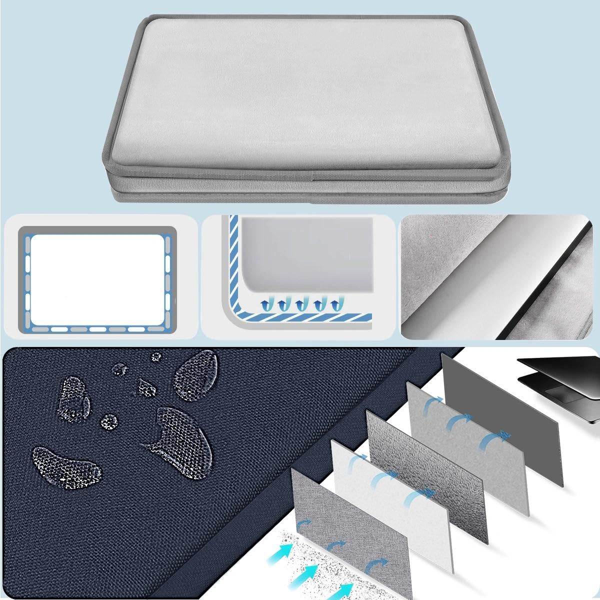 HSEOK Borsa a Tracolla per Laptop da,Resistente e Protettiva Antiurto con Tasche Multiple,Compatibile con e la maggior parte dei Notebook da 13"-17.3"