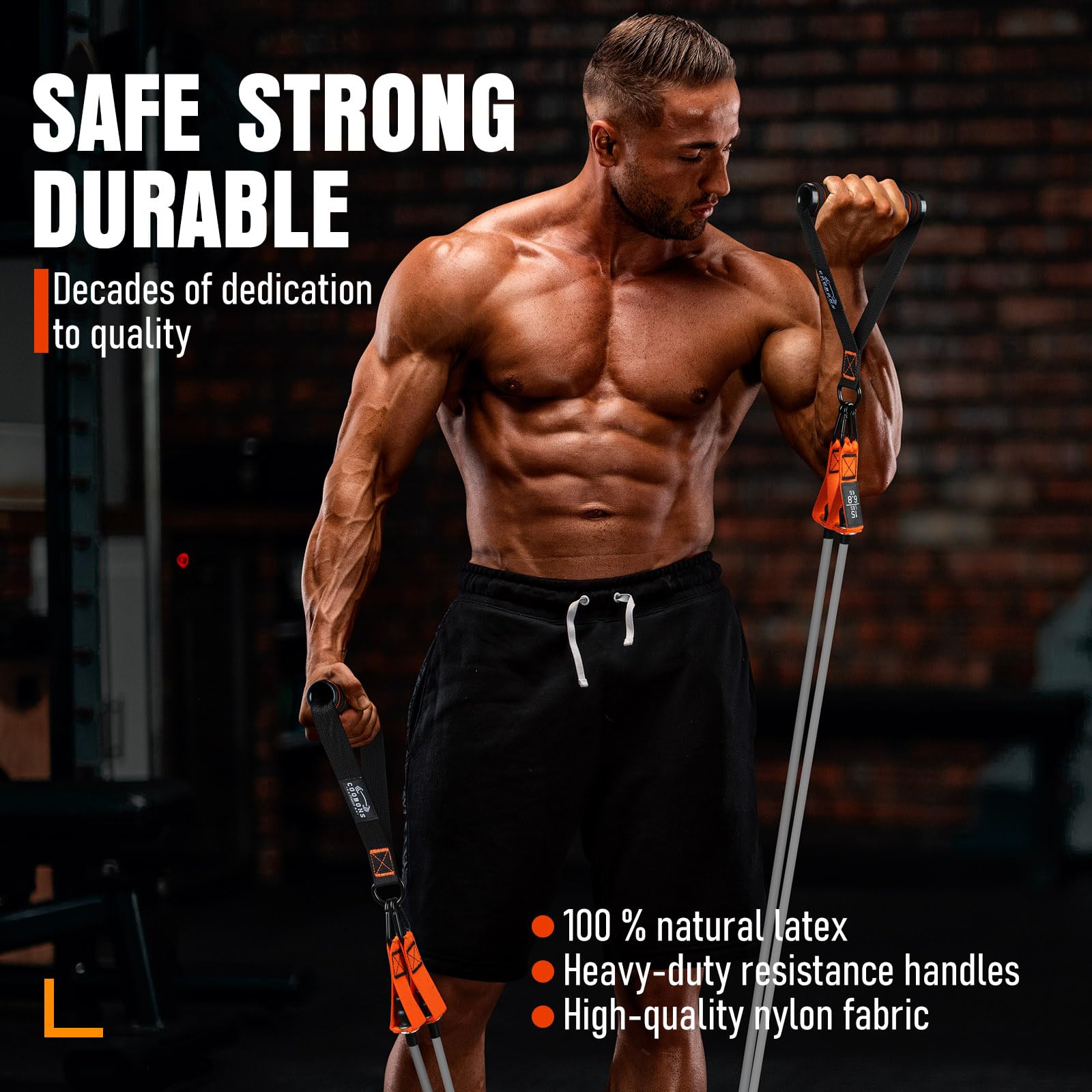 Bandas de resistencia con asas, bandas de ejercicio de 375 libras para entrenamiento, bandas de fitness, bandas de entrenamiento con anclaje de puerta y correas de tobillo, terapia física, yoga