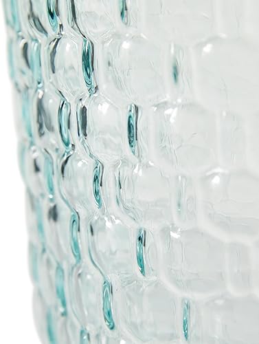 Vista 5 de Deco 79 18221 Jarrón ancho de vidrio, 10 x 17 pulgadas (25.4 x 43.18 cm)