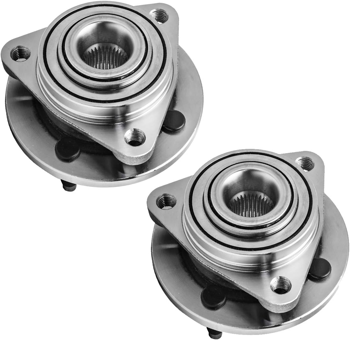 TUCAREST 513205 x2 Front Wheel Bearing and Hub Assembly (4-Stud Hub;for Non-ABS Models) Compatible with 2005-2010 Chevy Cobalt /07-10 Po-ntiac G5, 05-06 Pursuit /03-07 Sa-Turn Ion [W/o ABS]