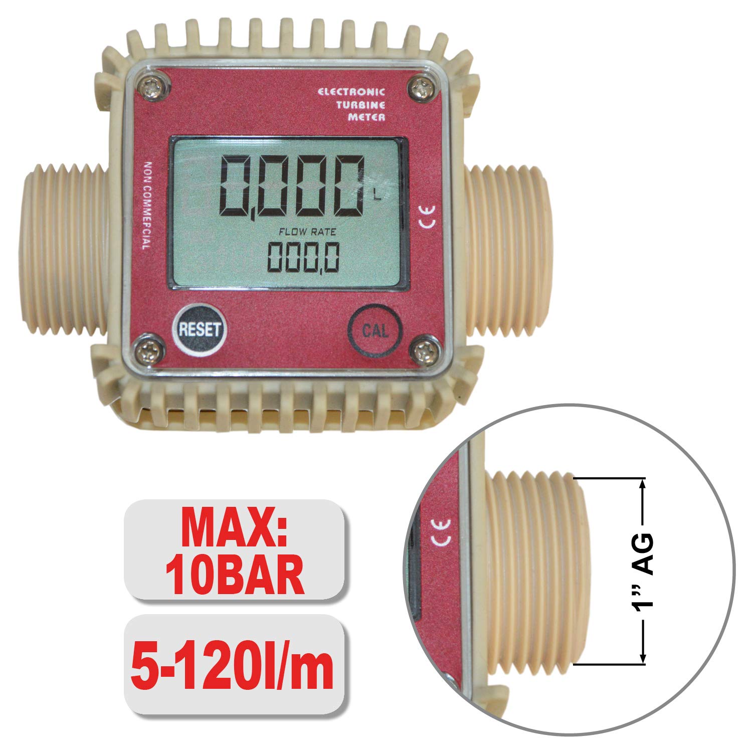 AMUR DEBITMETRE NUMERIQUE Usage Multiples Compteur Diesel Debit Metre Auto Carburant TOTALISATEUR Pompe Diesel DEBITMETRE Diesel