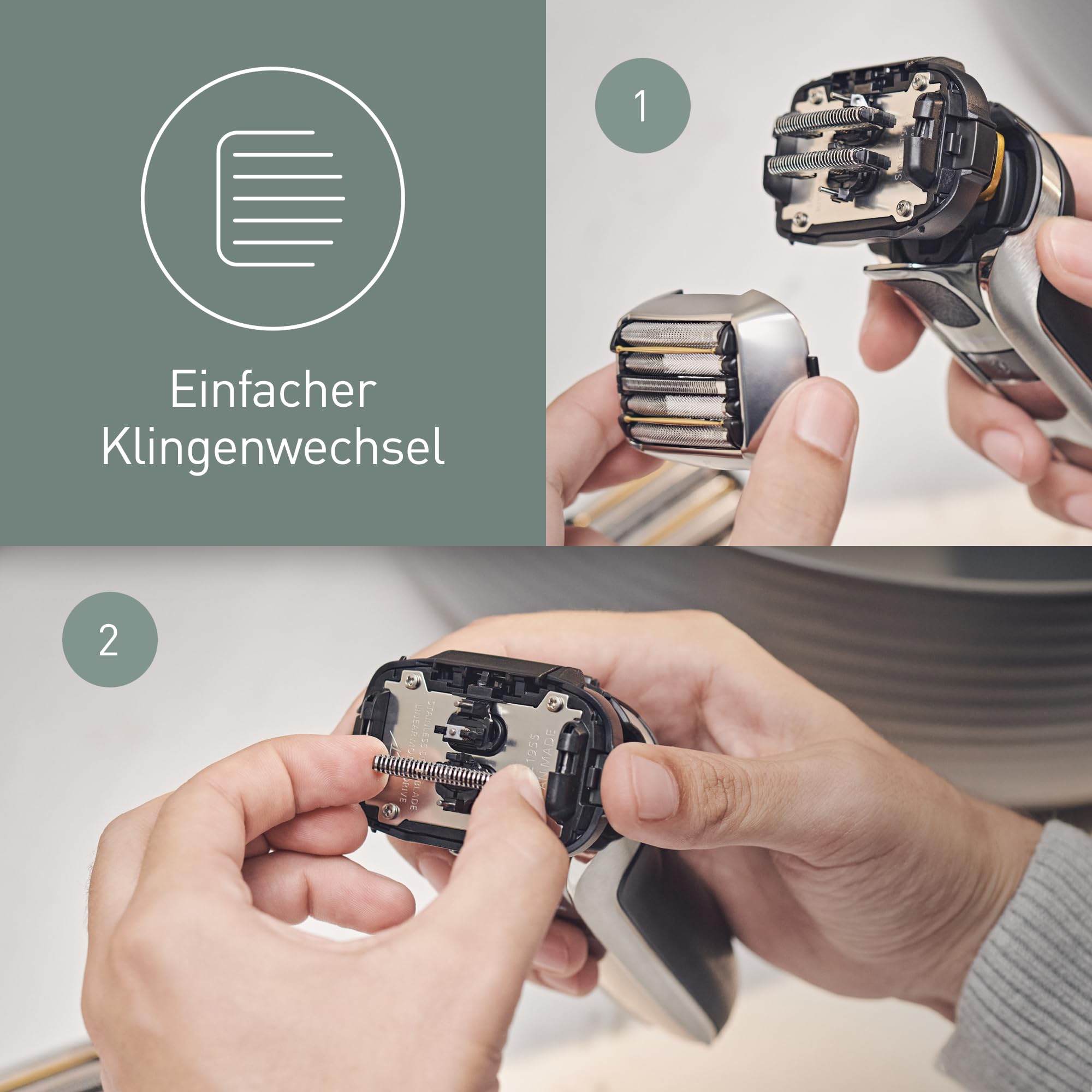 Panasonic WES9038Y1361 Ersatzklingen und Scherfolie für Elektrorasierer ES-LV9Q, ES-LV6Q & ES-CV51, Kombipack, 5-Klingen-System, fortschrittlicher japanischer Edelstahl, wasserdicht