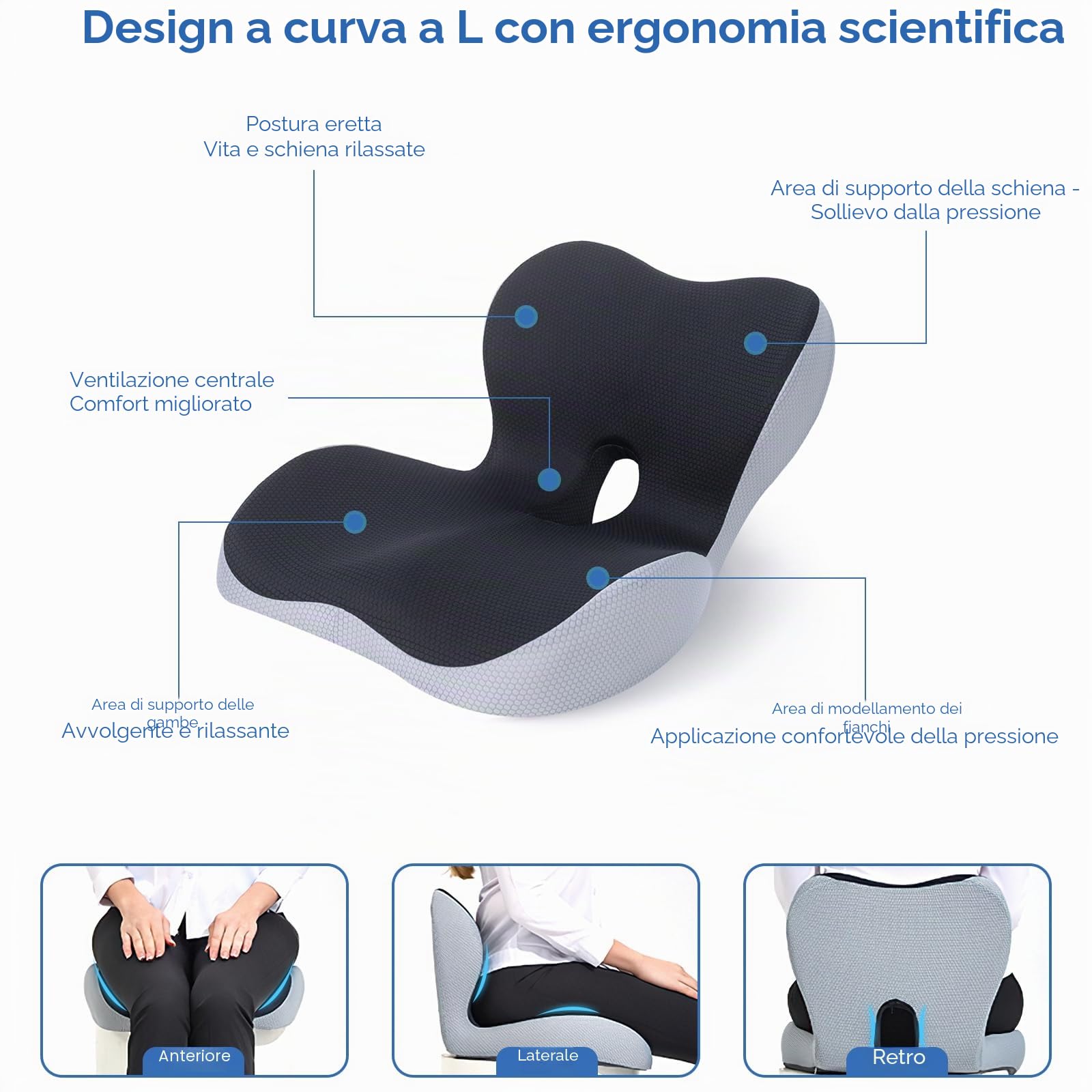 Cuscino per Sedile,Cuscino Sedia Ufficio,di Memory Foam | Cuscini Ergonomico Sedile per Coccige Sciatica Lombare,per Seduta e Schienale Gaming, Cuscino Cedile Auto