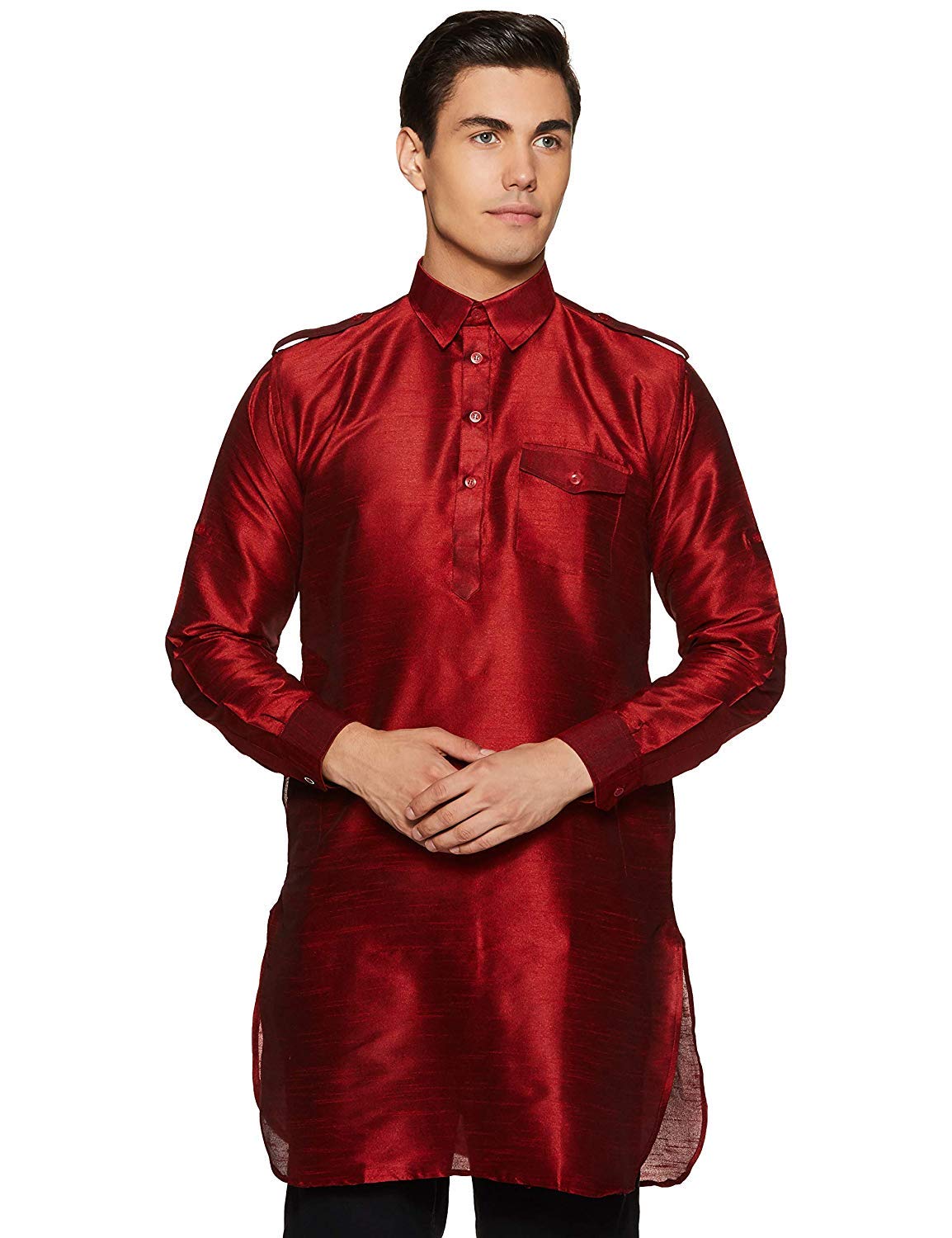 Pathani de mezcla de seda para celebraciones y bodas de gala 6