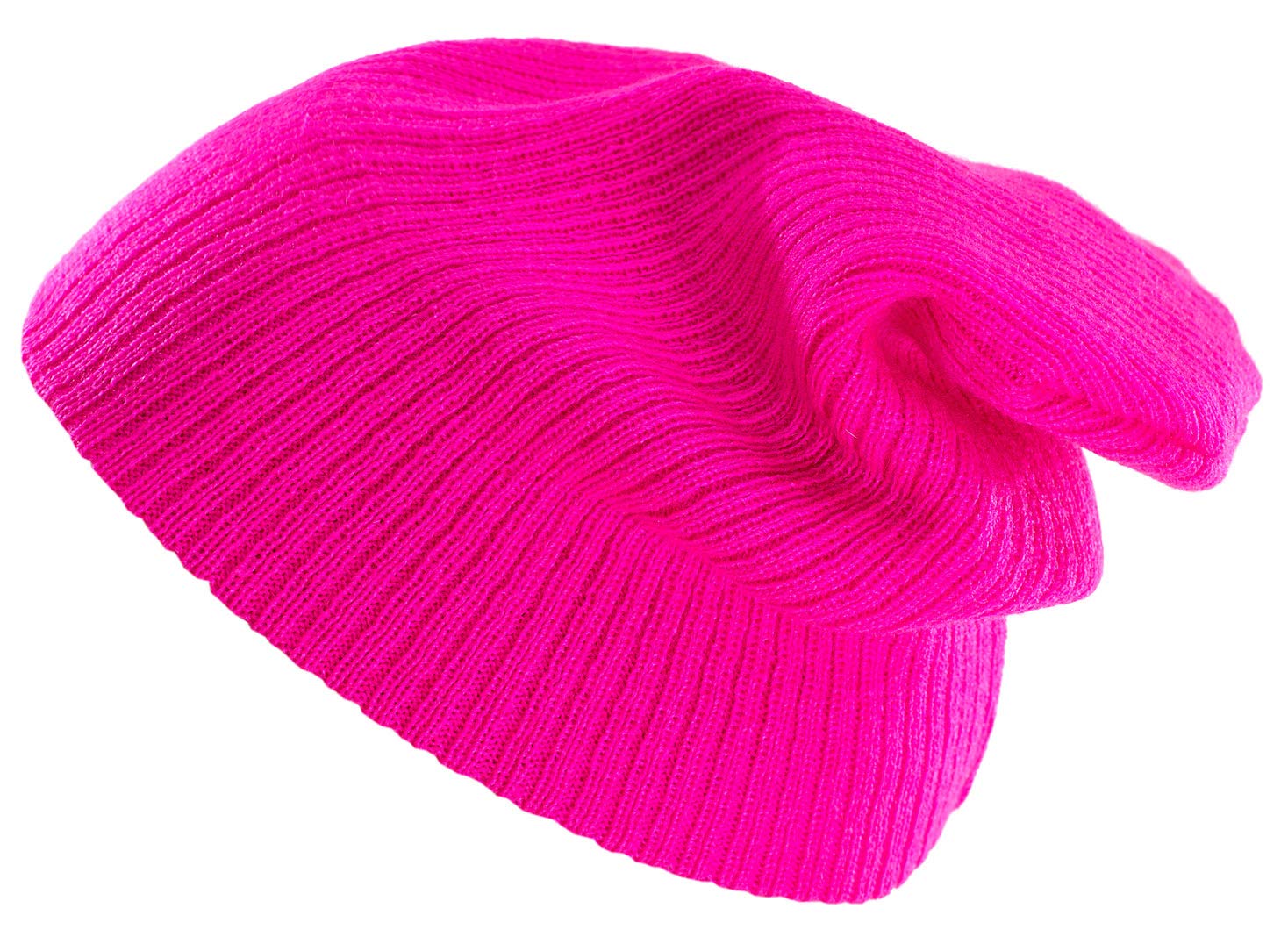 4Sold Unisex Fuchsia Slouch Winter Beanie Hat Plain Beanie Ski Winter Hat Design In Uk (Fuchsia)