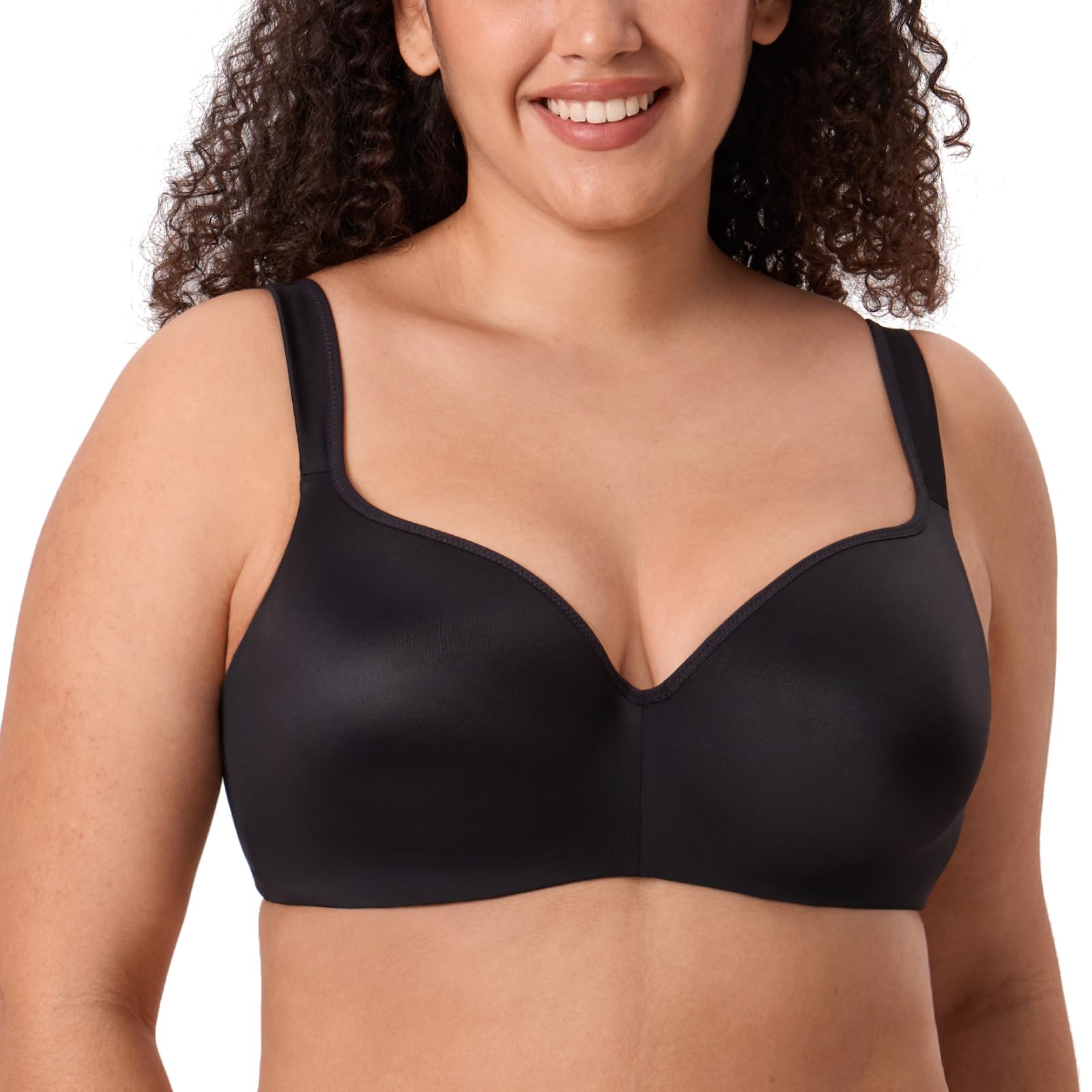 DELIMIRA Reggiseno Senza Cuciture Balconcino | con Ferretto, Sostegno, Comodo, Taglie Forti, per Donna