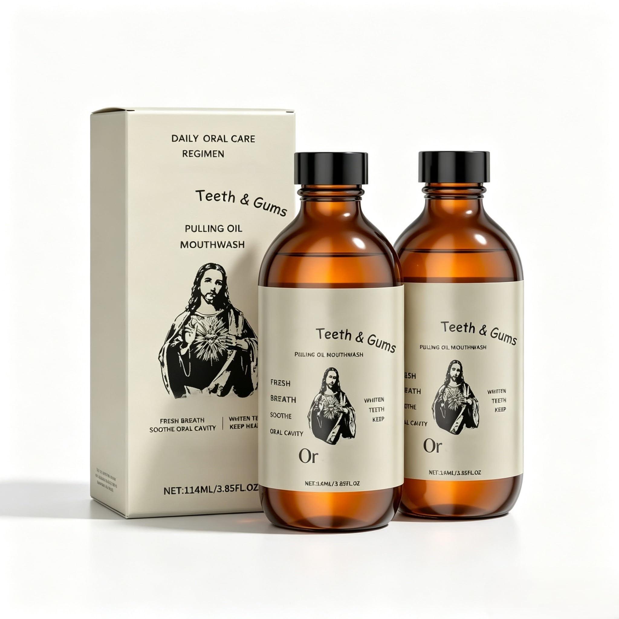 Ölziehen-Mundspülung, 3,85 Fl Oz | Ölziehen mit Kokosöl für die Mundpflege, frischen Atem und gesunde Zahnfleischpflege, sanfte tägliche Mundspülung