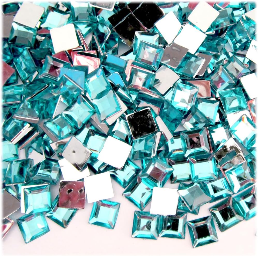 The Crafts Outlet 1,000pc Rhinestones Square 8mm - Pastel Assortment