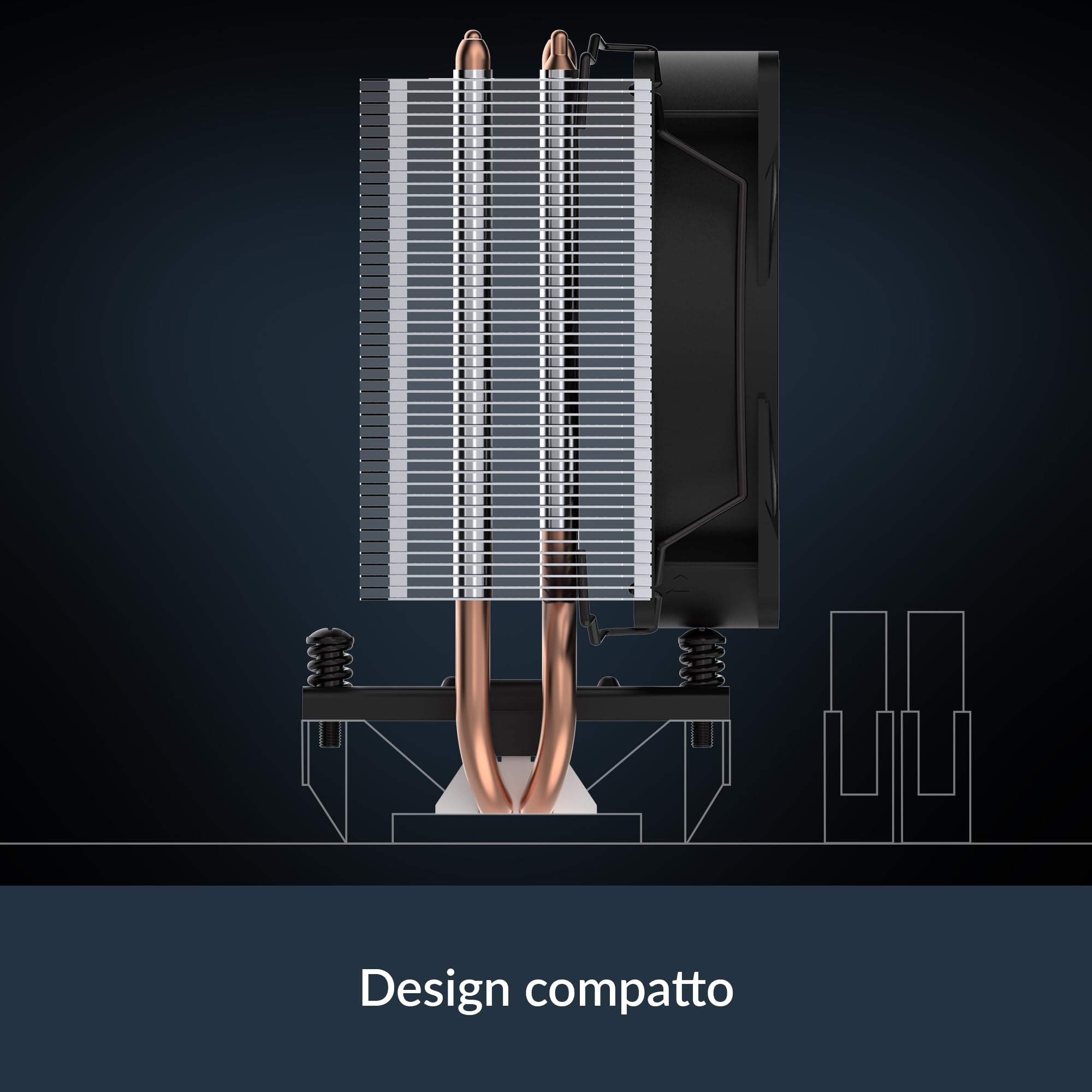 ARCTIC Freezer 8i - Dissipatore CPU Compatto per Intel LGA1851/LGA1700, Ventola PWM da 100 mm, Pasta termica MX-6 Preapplicata, Cuscinetto Idrodinamico