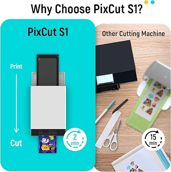 Liene PixCut S1 Color Sticker Printer & Cutting Machine - All-in-One Sticker Maker for DIY Crafts, Custom Labels & Gifts Heat Sublimation Photo Printer, 300 DPI, Precision AI Automatic Cutting