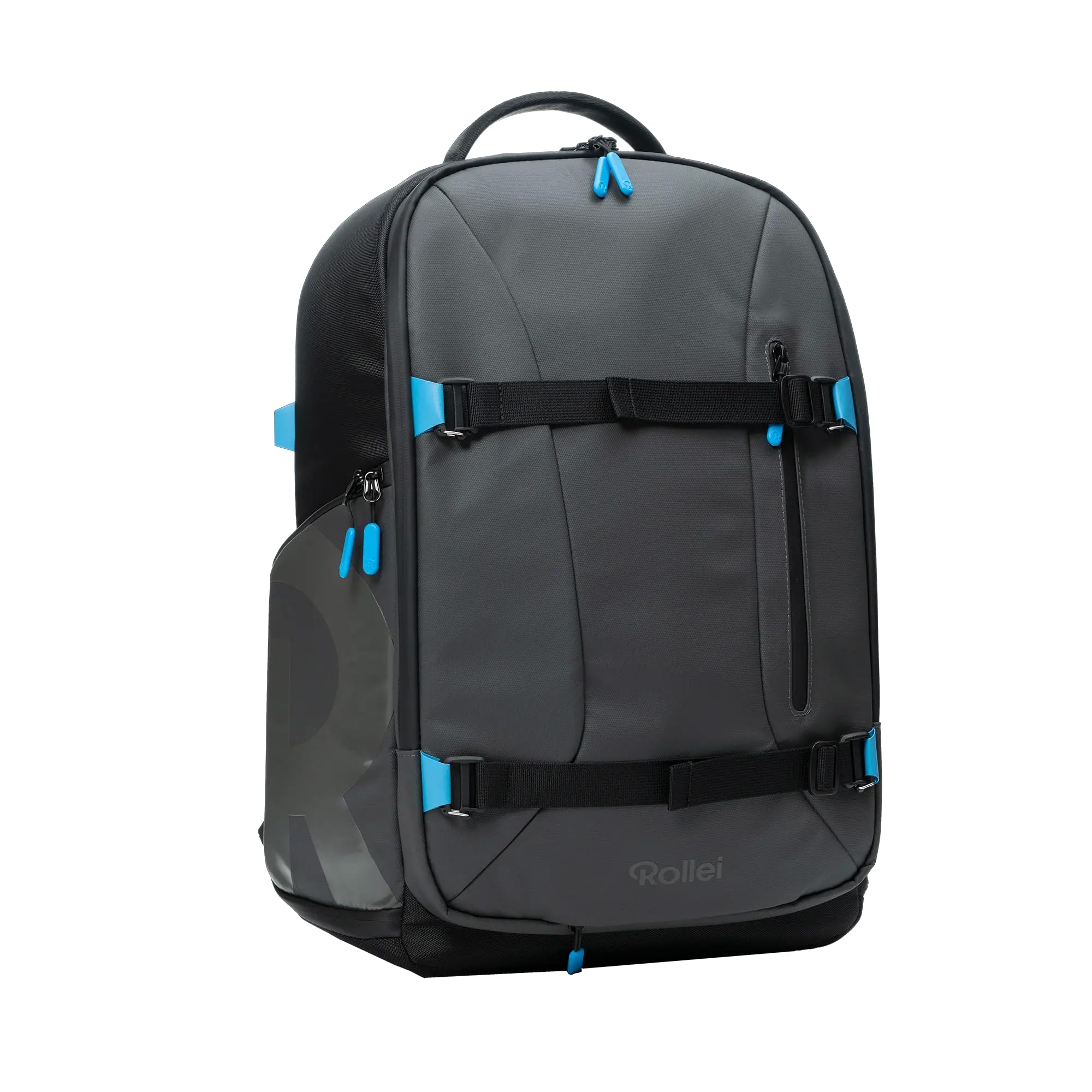 Rollei Fotoliner Ocean Pro: Großer Kamerarucksack in Schwarz aus 49 recycleten PET-Flaschen, Handgepäck-geeignet, inkl. Laptop-Fach, versetzbare Trennwände