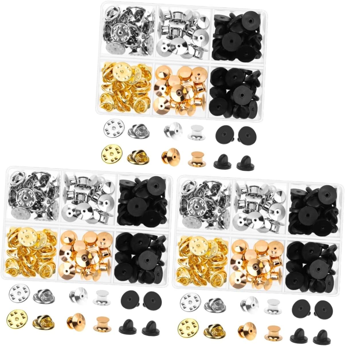 TEHAUX Locking Pin Backs for Enamel Pins Brooch Clutch Locking Clasp Replacement Brooch Parts