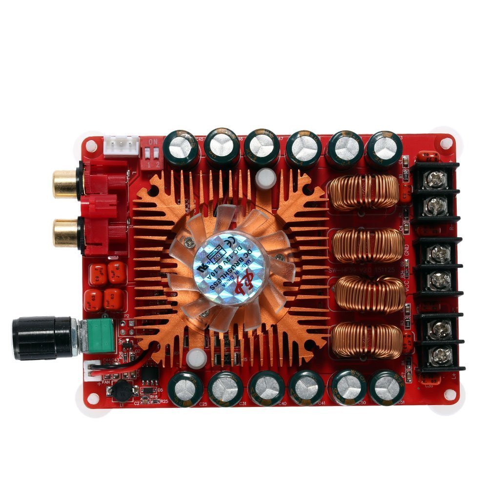DollaTek TDA7498E 2x160W Dual Channel Audio Verstärker-Brett, Unterstützung BTL-Modus 1X220W Single Channel, DC 24V Digital Stereo Power Amp Modul für Auto-Träger-Computer-Lautsprecher DIY