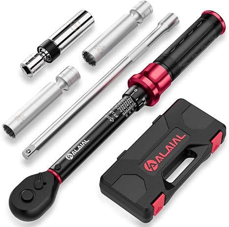 Spark Plug Socket Set with Torque Wrench 3/8 Drive, 5-45