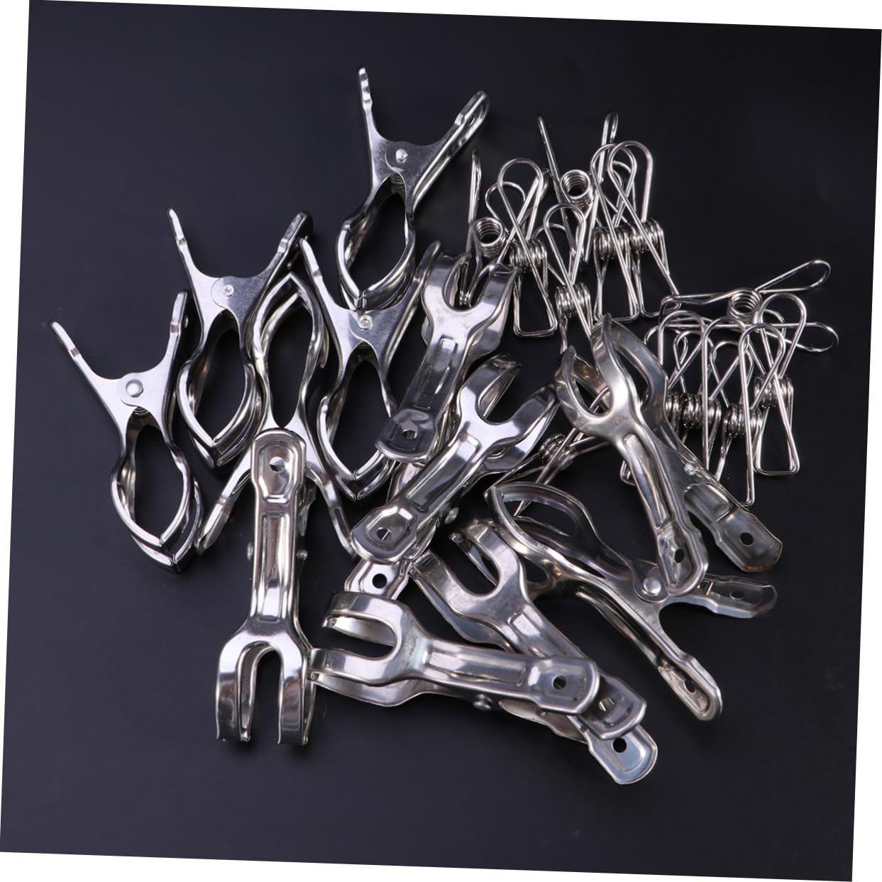 Wäscheklammern IWäscheklammern, 24 Stück große Wäscheklammern aus Metall, Federklammern aus Metall, Poolhandtuchklammern, Jumbo-Klammern aus Metall