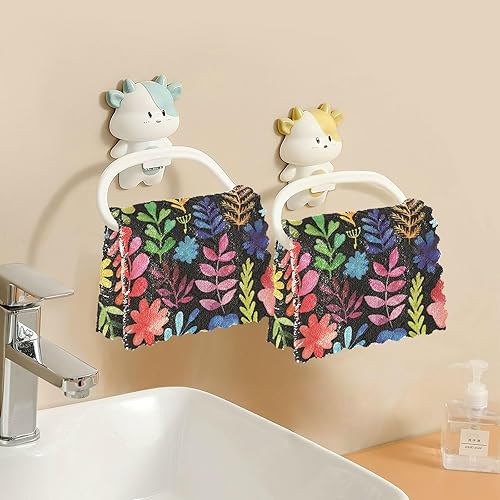 Miniatura 6 de Tropical Flowers Quality Decorative Microfiber Kitchen Dish Towels Absorbent Set of 6 Flour Sack Kitchen Towels for Countertop Sink