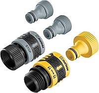 Melnor 65134AMZ QuickConnect 5-Piece Starter Set - Fast Hose Adapters with Water Stop for Easy Garden Tool Swaps