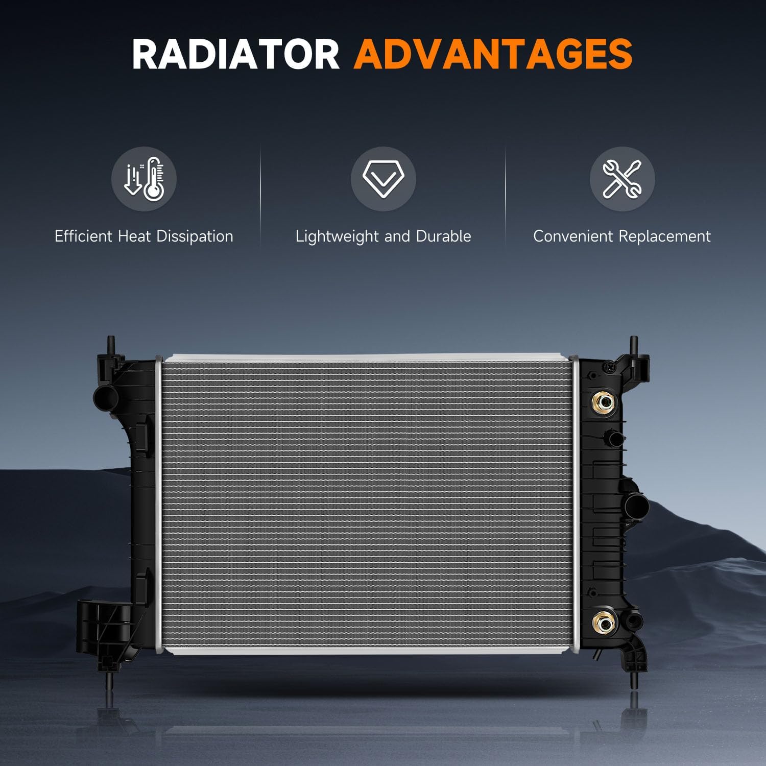 OCPTY 13247 Engine Coolant Radiator Compatible with 2012-2018 for Chevrolet Sonic 1.8L, Replace# 13247,CU13247, 95298551, GM3010546 Aluminum Automotive Replacement Engine Radiators Auto Parts