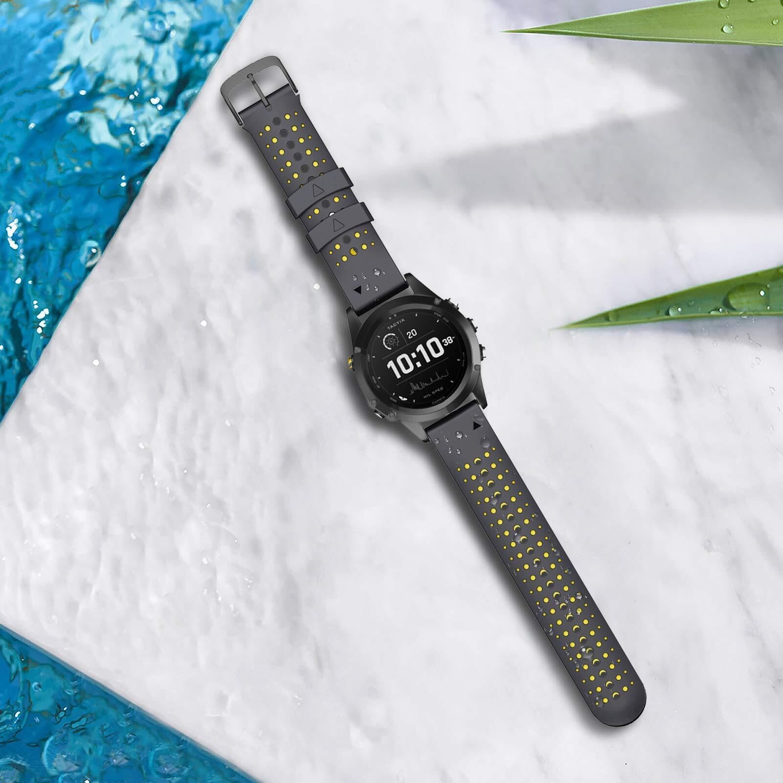 22 mm pour 5 Watch Band Easy-ATS Silicone Soft Sport Remplasment 7 / Plus / 6/6 Pro Smartwatches