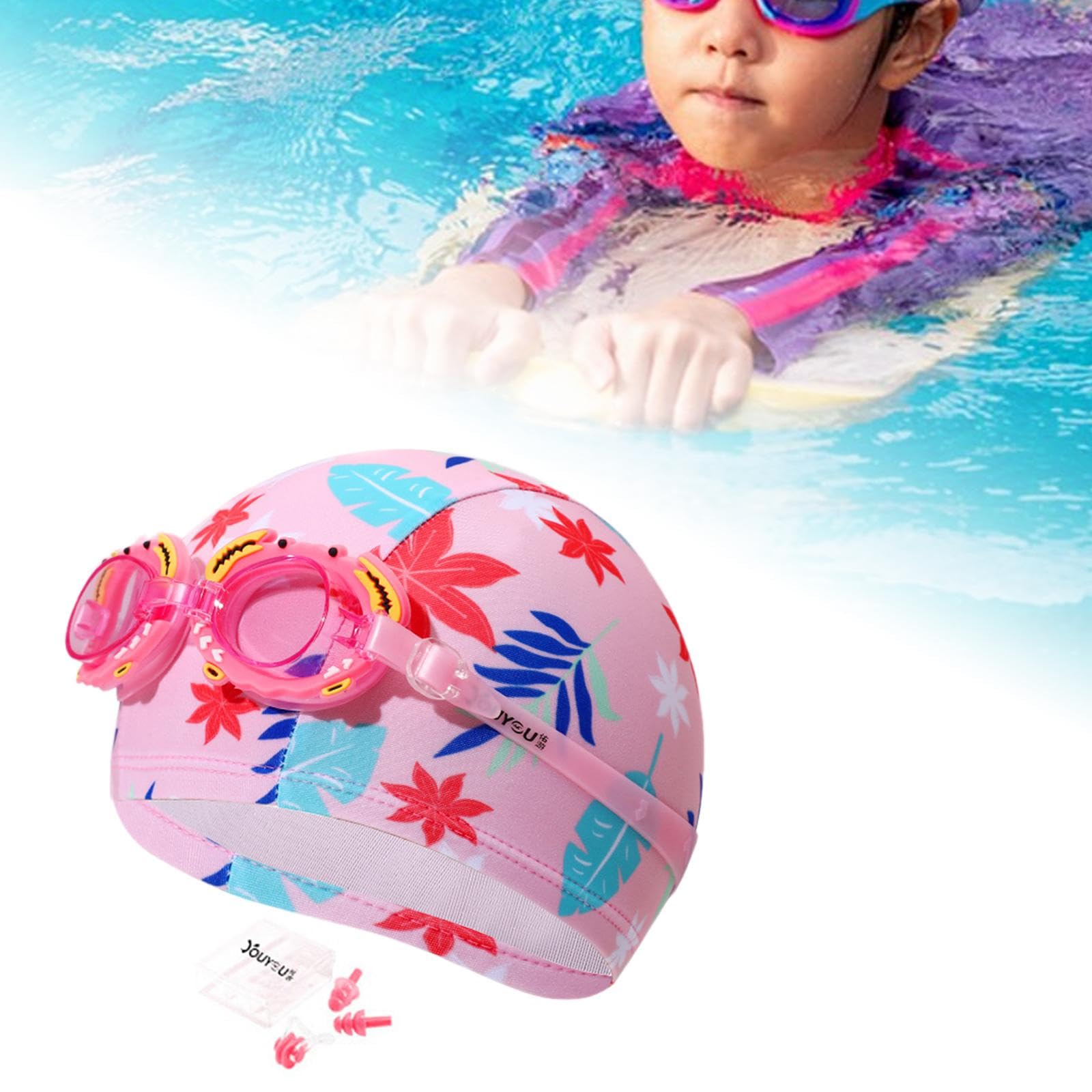 5X Lunettes de Natation Ensemble de Bonnets équipement de Natation pour Enfants Filles Garçons Plongée Natation