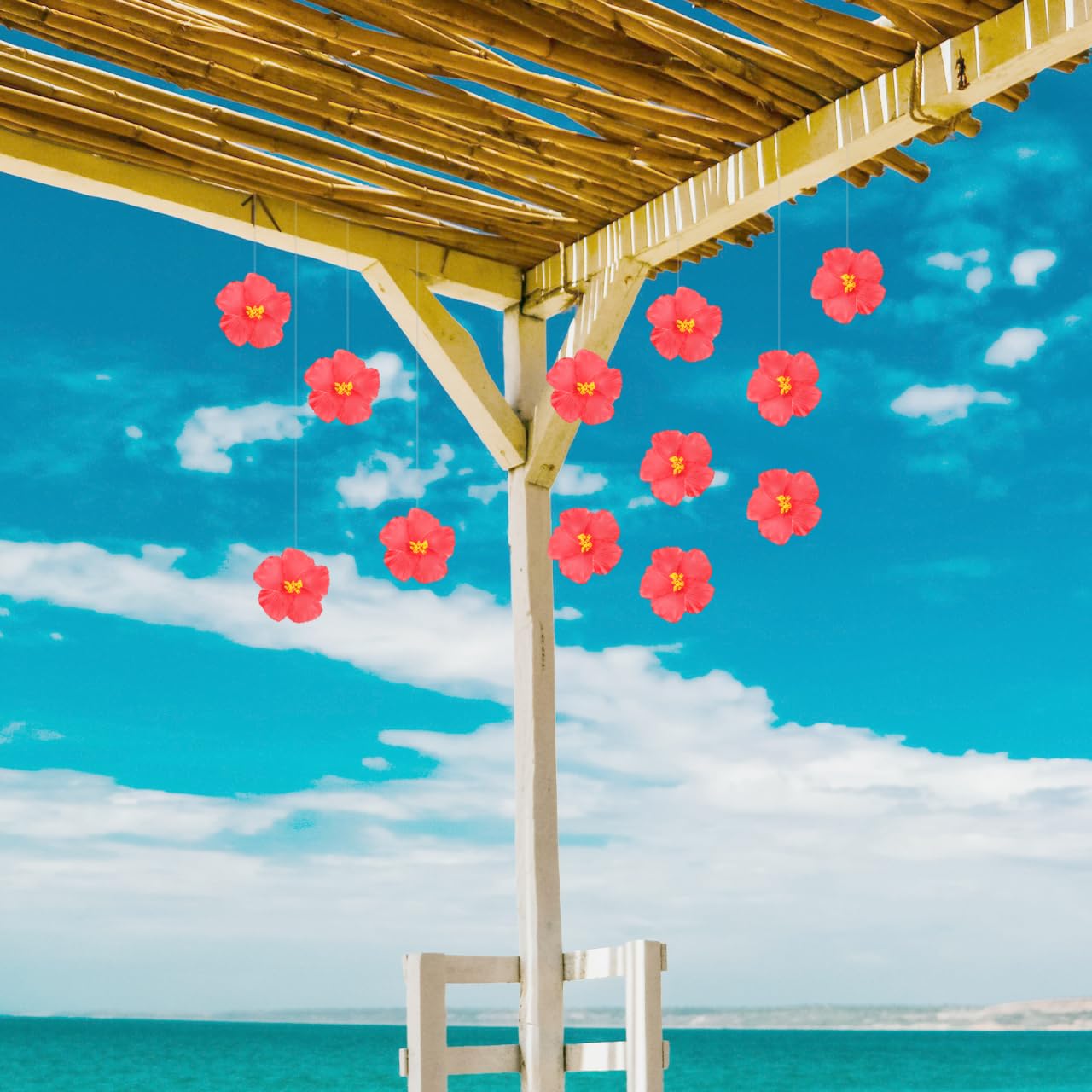 OUNONA Artificial Hibiscus Flower Decorations 10Pcs Lightweight Hawaiian Silk Flowers for Party Wedding Luau Home and Room Decor - Image 2