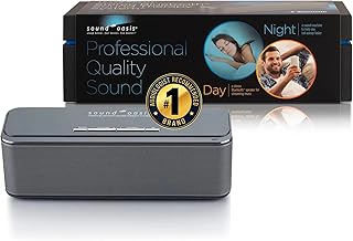 Sound Oasis Stereo Bluetooth Sound Machine for Sleep and Tinnitus Masking, 20 Non-Looping Soothing