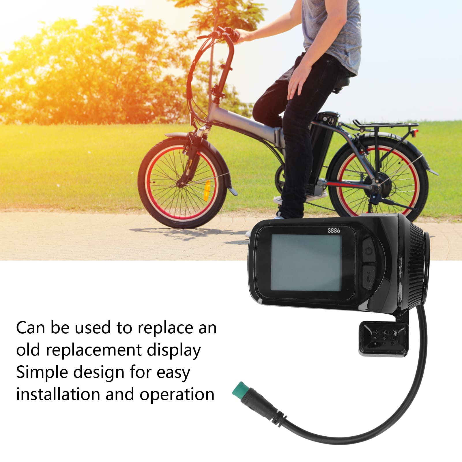 Topyond Ebike LCD Display, Waterproof LCD Display Meter for Electric Bikes - Low Failure Rate, Simple Design - Ideal Replacement for E Scooter Accessories
