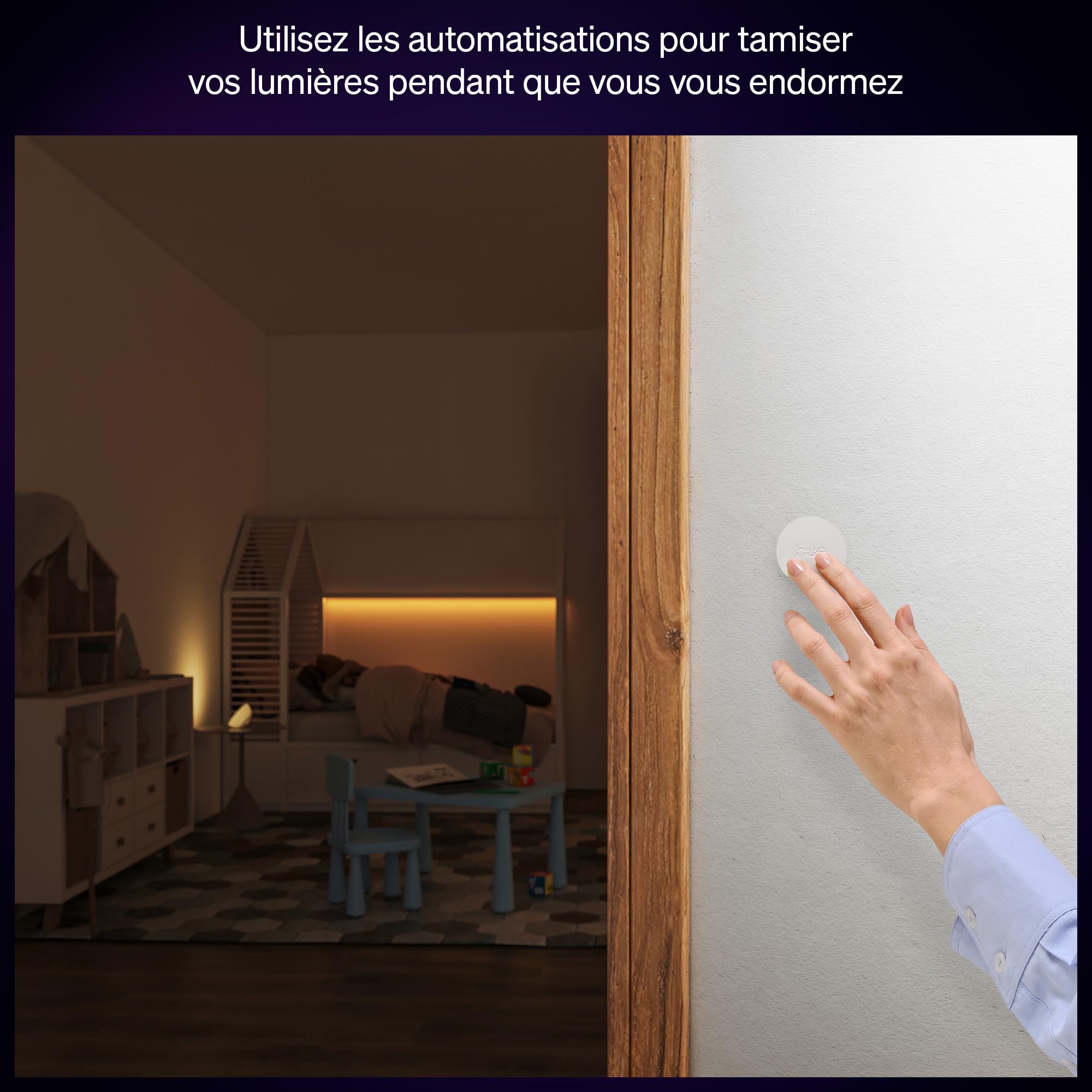 Philips Hue Smart Button, Accessoire de contrôle intelligent des lumières sans fil, pour les pièces à vivre, chambres, nouvelle génération