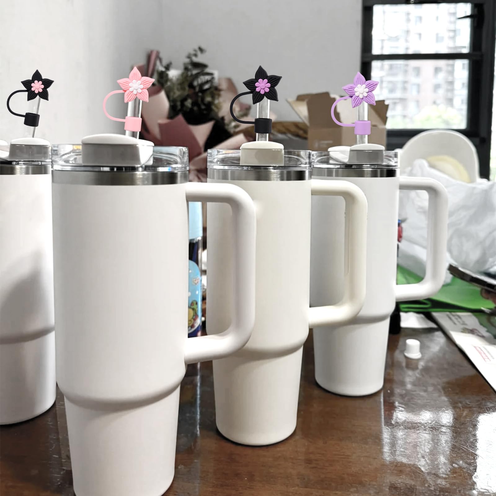 Silicone Shamrock Straw Cover For Stanley Cup, 8Pcs St. Patrick's Day Straw Topper