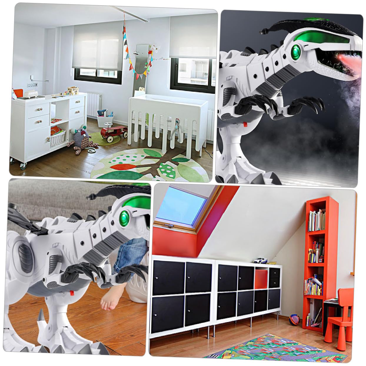 Weihnachten Mottoparty Dekorativer Dinosaurier Roboter Dinosaurier Weiß