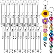 50 Pack Beadable Keychains DIY Blank Beadable Keychain Bars
